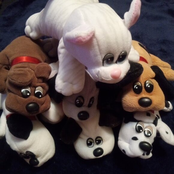 Lot Of 7 Tonka Pound Puppies + 1 Pound Purries TY Beanie Babies Vintage - Picture 1 of 15